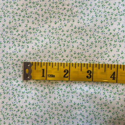 Green & Blue Micro Floral Cotton: 1.5 yds