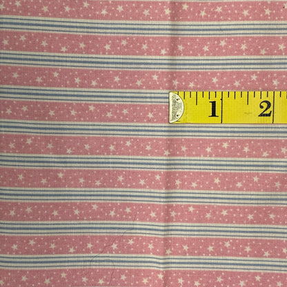 Pink Stars & Stripes Cotton: 1 yd