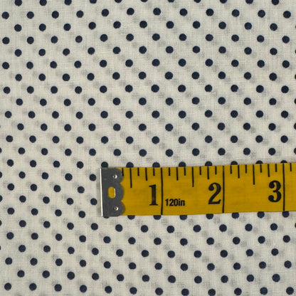 Blue Polka Dot Lightweight Cotton Blend: 1.25 yds