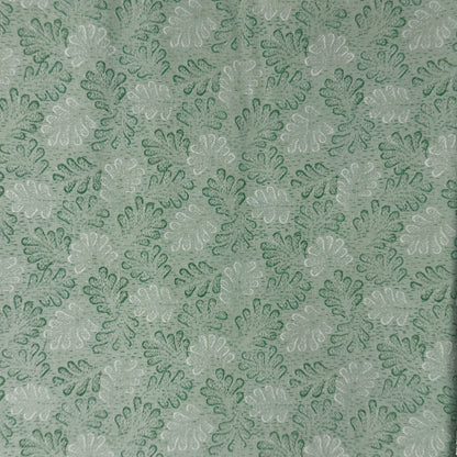 Light Green With Faded Green Leaves Cotton: 1 yd