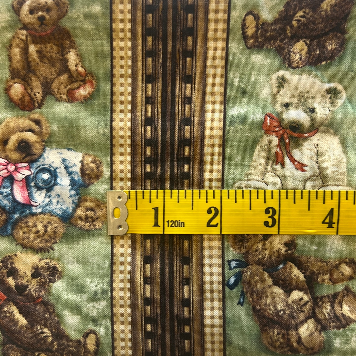 Striped Bears Cotton: 2 yds