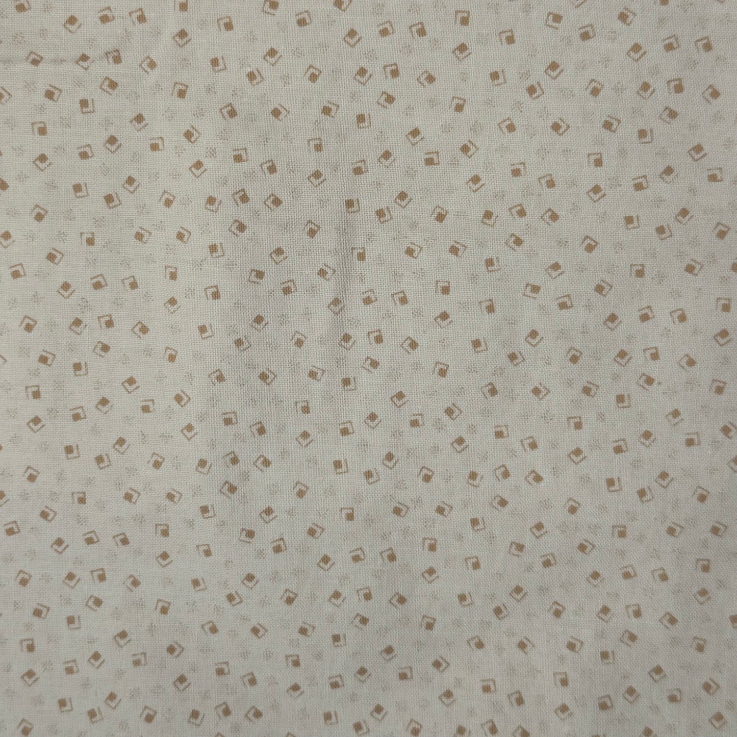Cream With Tan Geometric Shapes Cotton: 1 yd