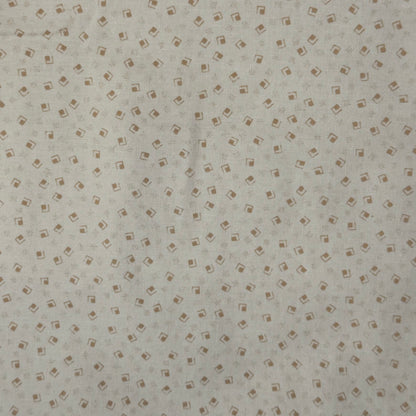 Cream With Tan Geometric Shapes Cotton: 1 yd