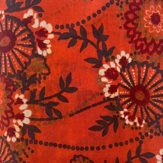 Orange Floral Stretch Chiffon: 2.5 yds