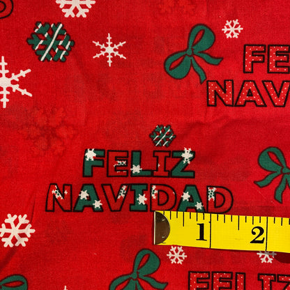 Feliz Navidad Cotton: 1 yd