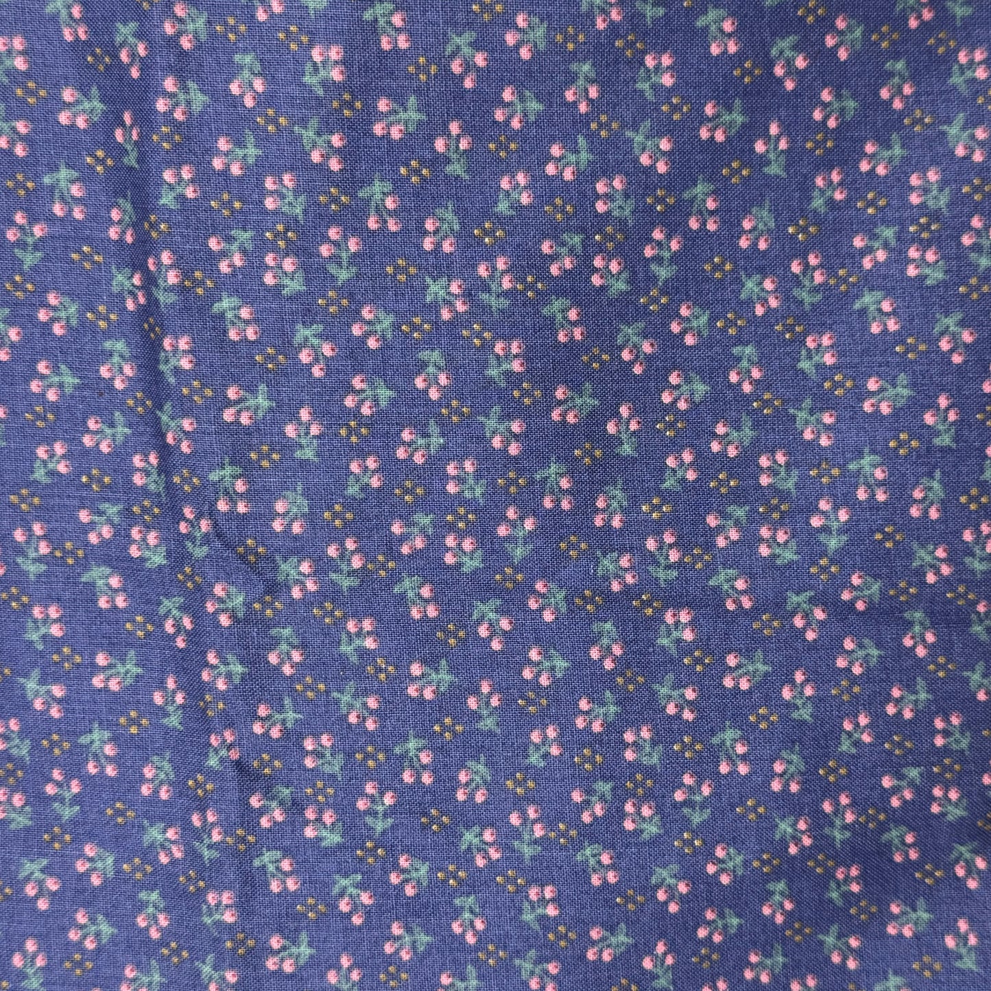Vintage Slate With Pink Floral Cotton Blend: 2.5 yds