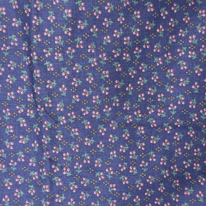 Vintage Slate With Pink Floral Cotton Blend: 2.5 yds