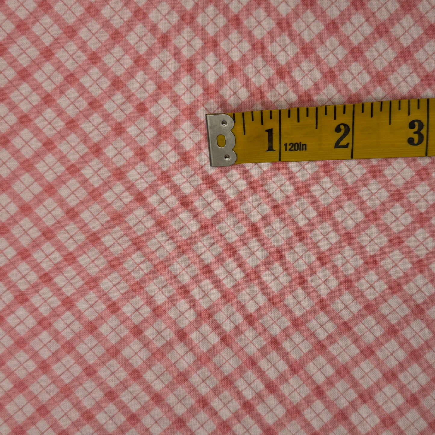 Pink Diagonal Plaid Cotton: 1.5 yds