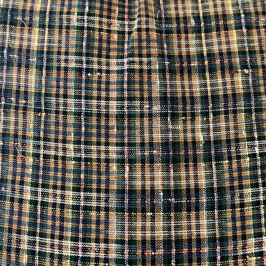 Blue, Green & Gold Plaid Upholstery: 6 yds