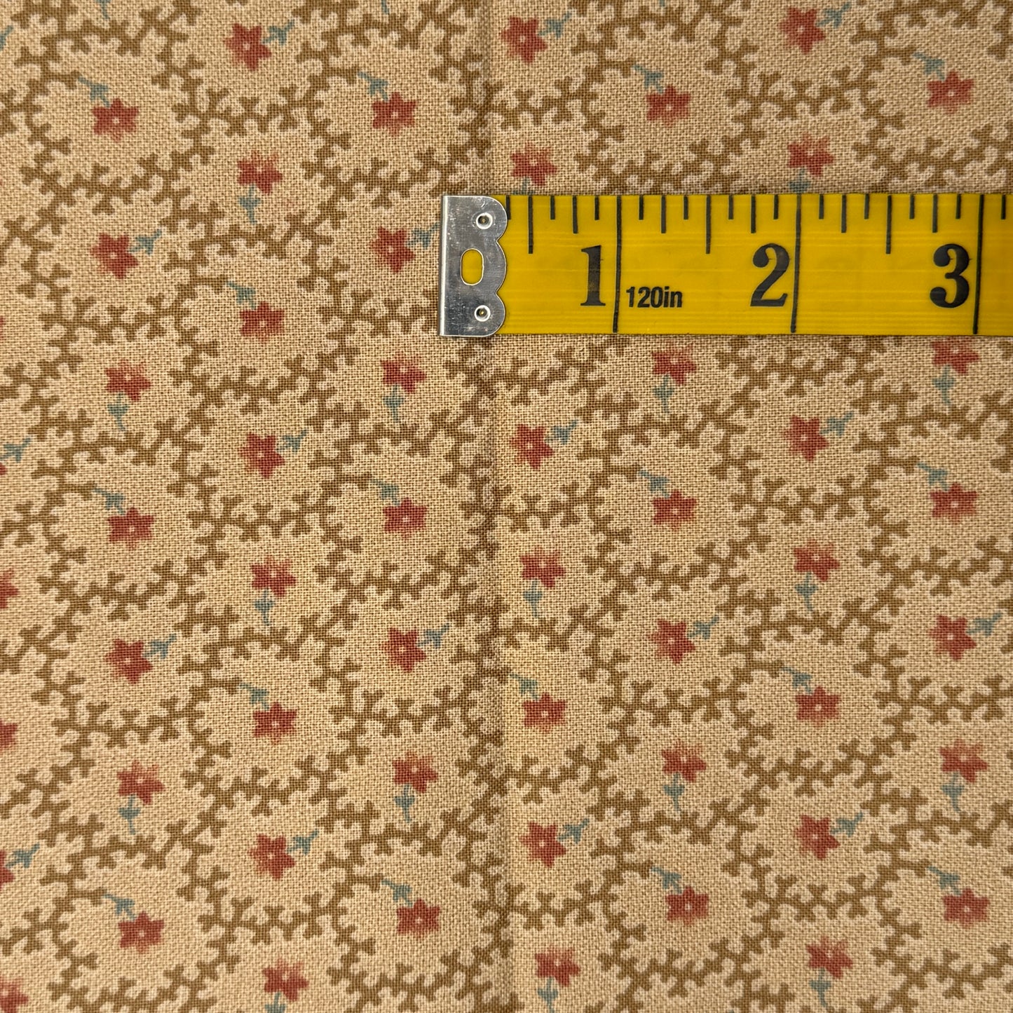 Tan With Wandering Vines Cotton: 2 yds