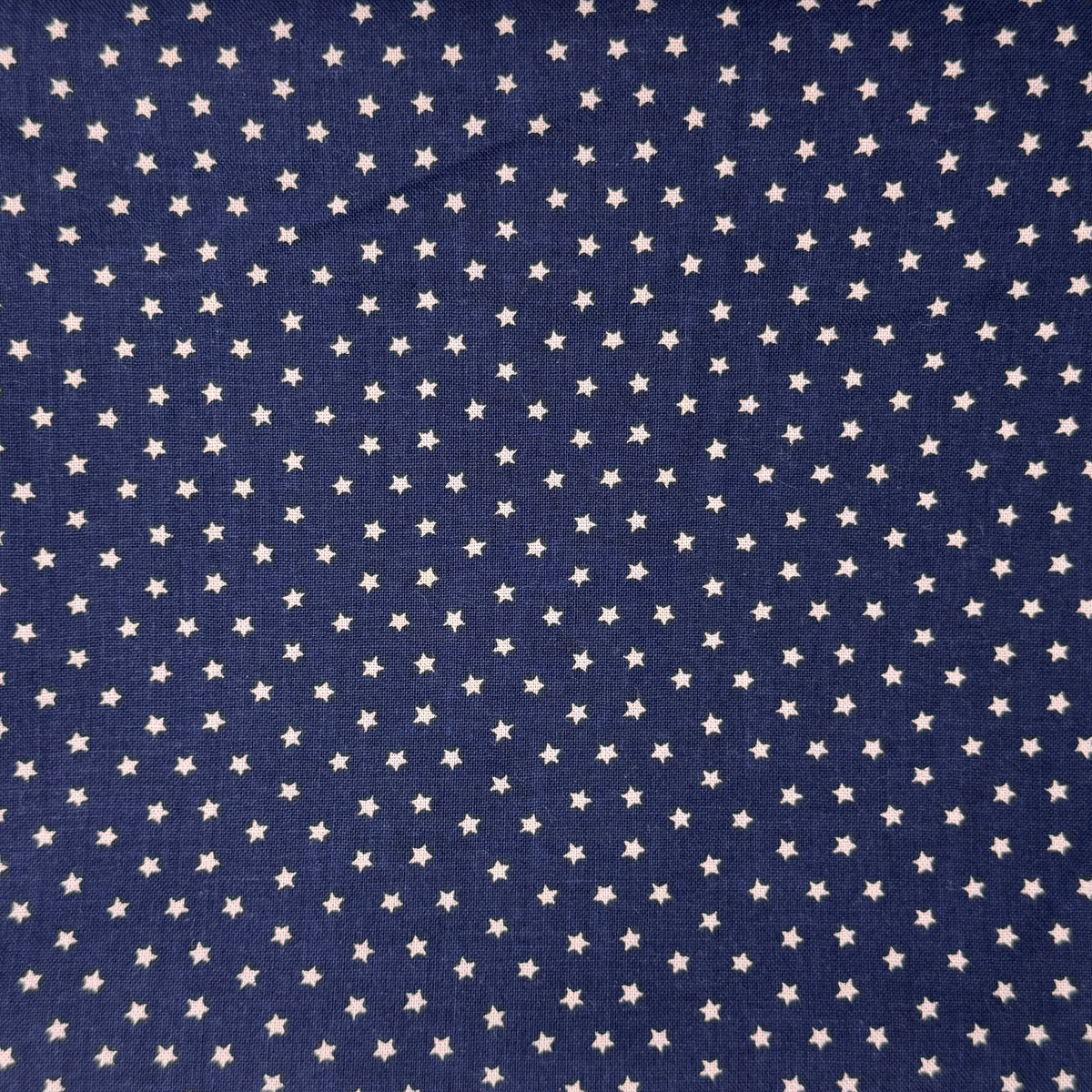 Blue With White Stars Cotton Blend: 1 yd