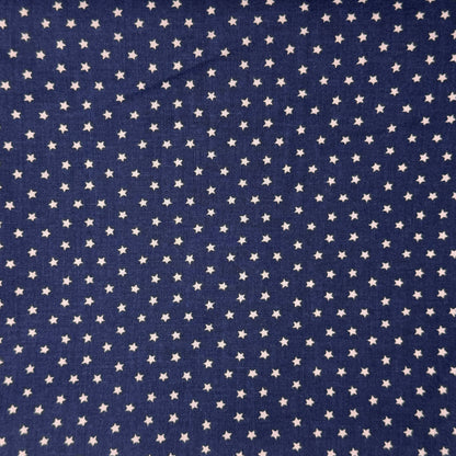 Blue With White Stars Cotton Blend: 1 yd