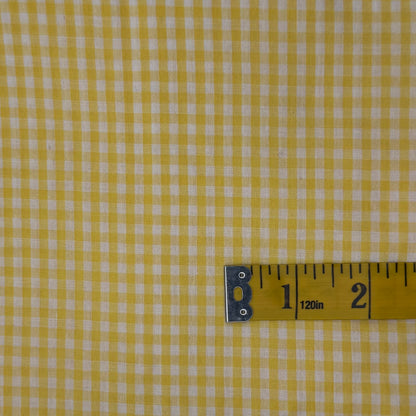 Yellow Gingham Lightweight Cotton Blend Shirting: 1.5 yds