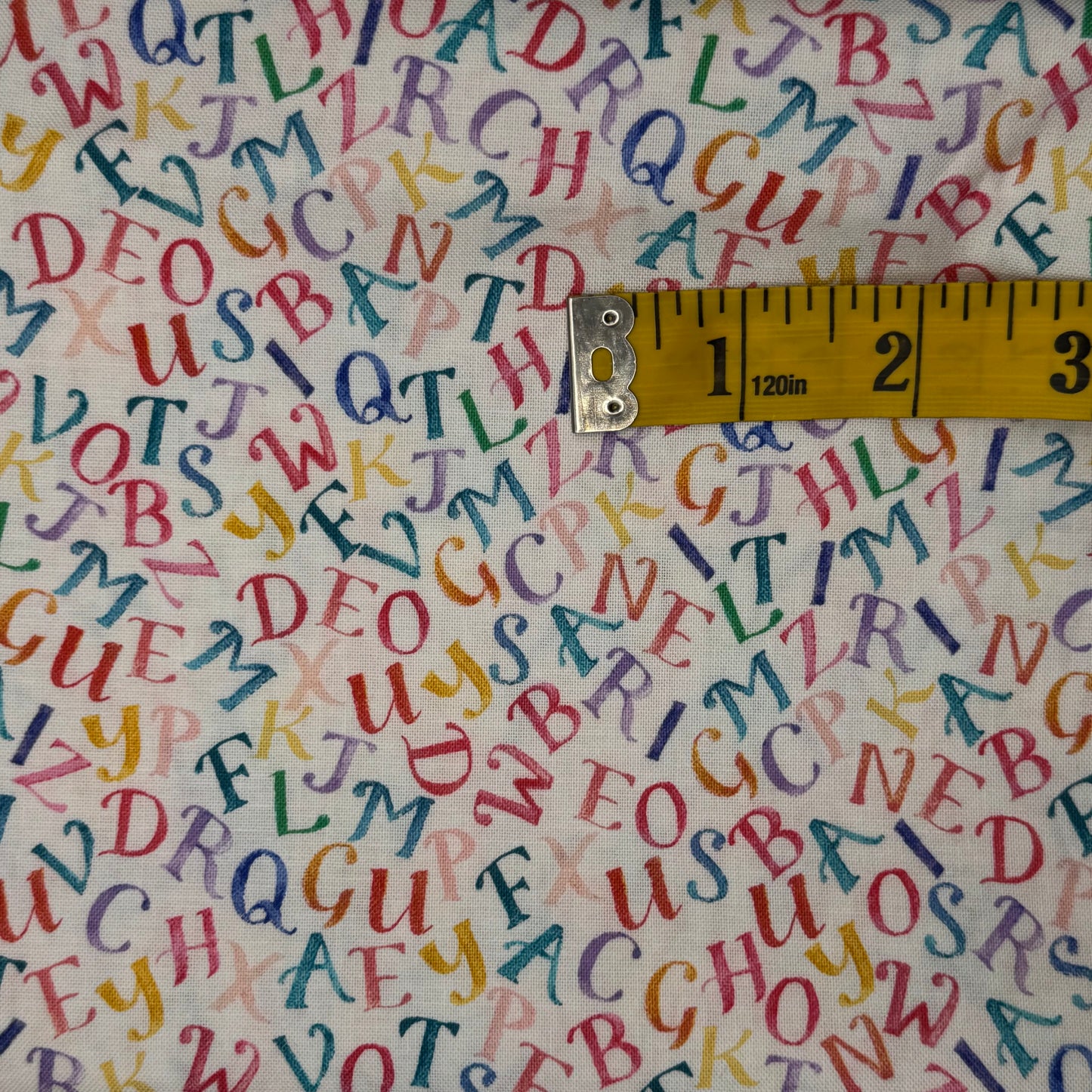 Alphabet Cotton: 1.25 yds
