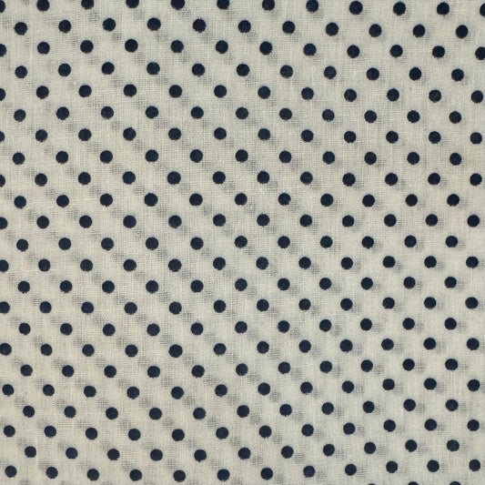 Blue Polka Dot Lightweight Cotton Blend: 1.25 yds
