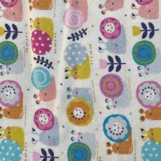 Cute Snails Flannel: 3 yds