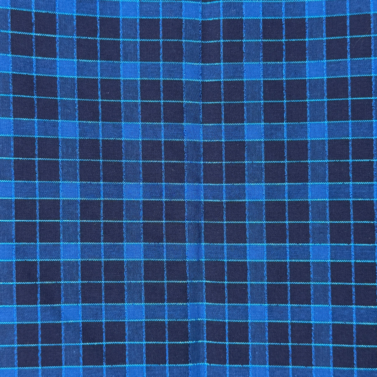 Metallic Blue Plaid Cotton: 1 yd