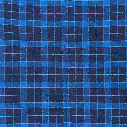 Metallic Blue Plaid Cotton: 1 yd