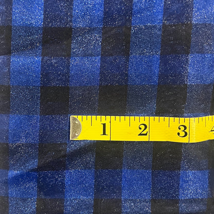 Shiny Blue Buffalo Check Polyester