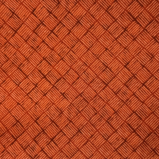 Diamond Hashmarks Orange Cotton: 2 yds