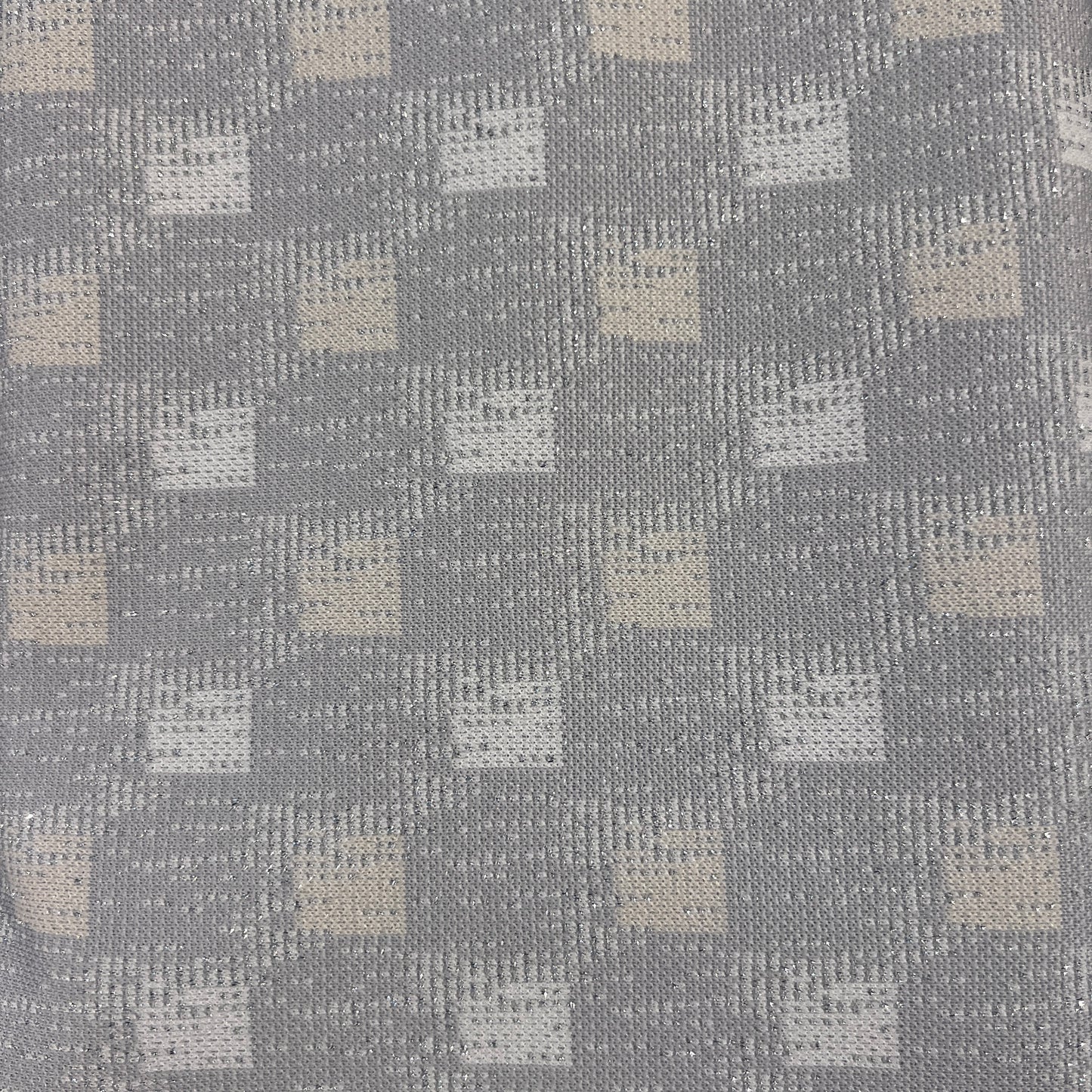 Gray, White & Cream Metallic Retro Knit: 2 yds
