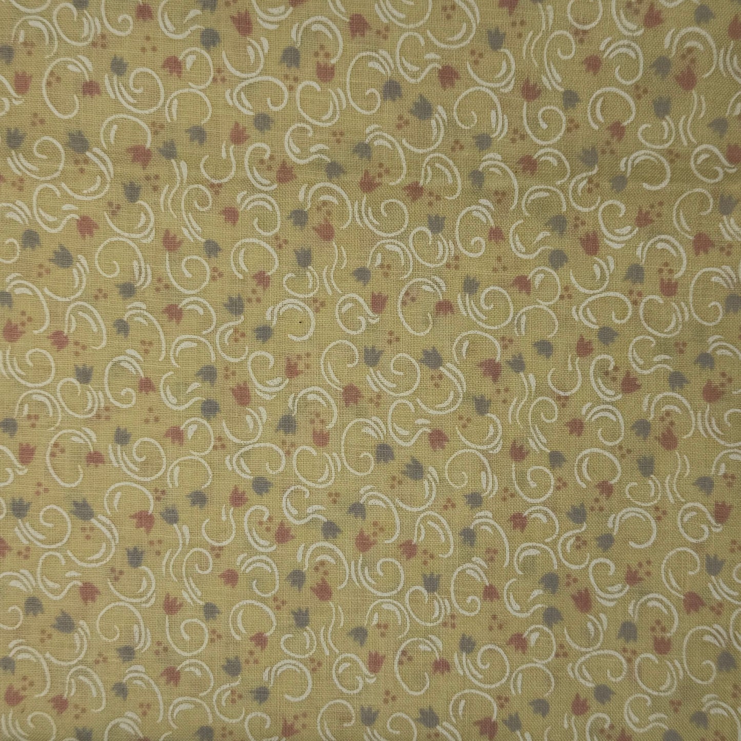 Cream With Purple & Pink Floral Cotton Blend: 1.5 yds