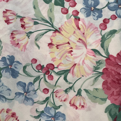 Pink & Blue Floral Treated Cotton Blend: 2 yds