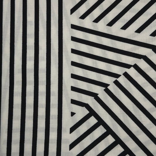 Black & White Stripes Cotton: 2 yds
