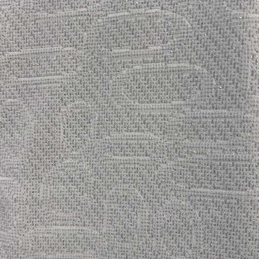 White & Gray Metallic Retro Knit: 1.5 yds