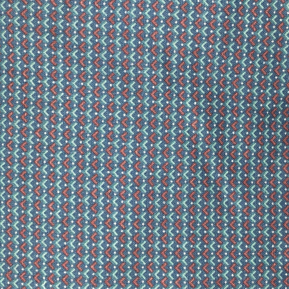 Blue & Pink Geometric Cotton: 3 yds