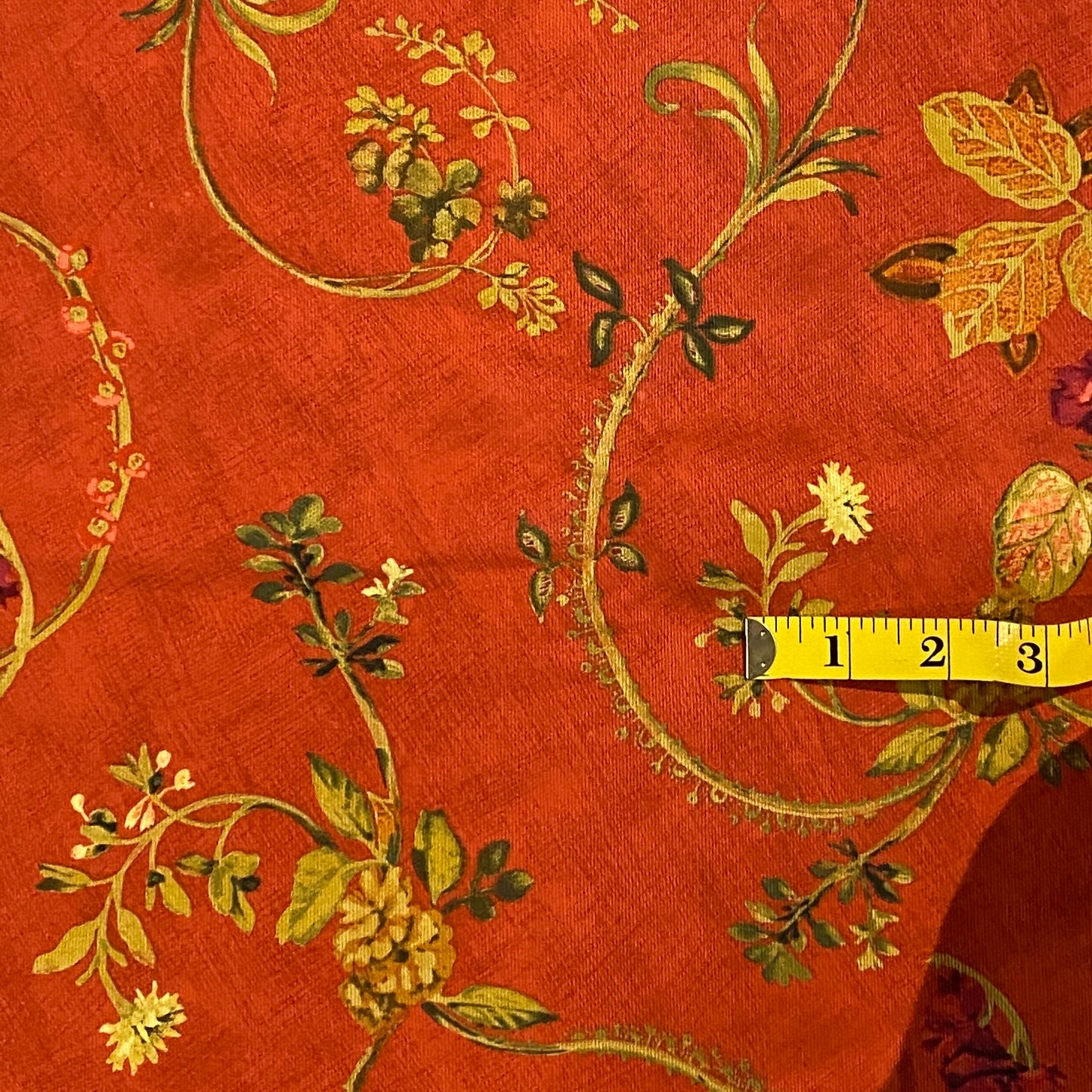 Red Floral Home Decor: 1.75 yds