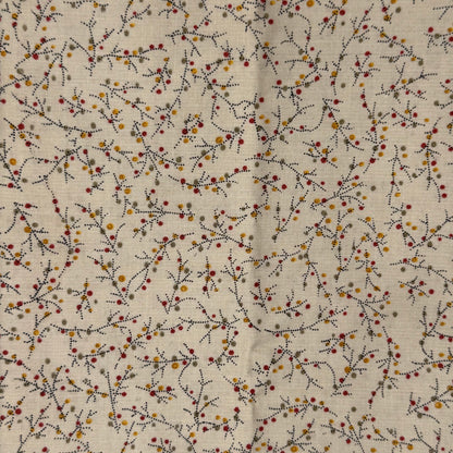 Cream With Micro Dots & Branches Cotton: 1 yd