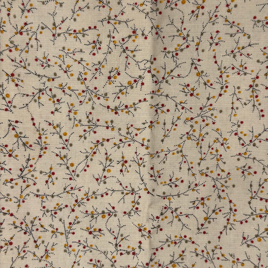 Cream With Micro Dots & Branches Cotton: 1 yd