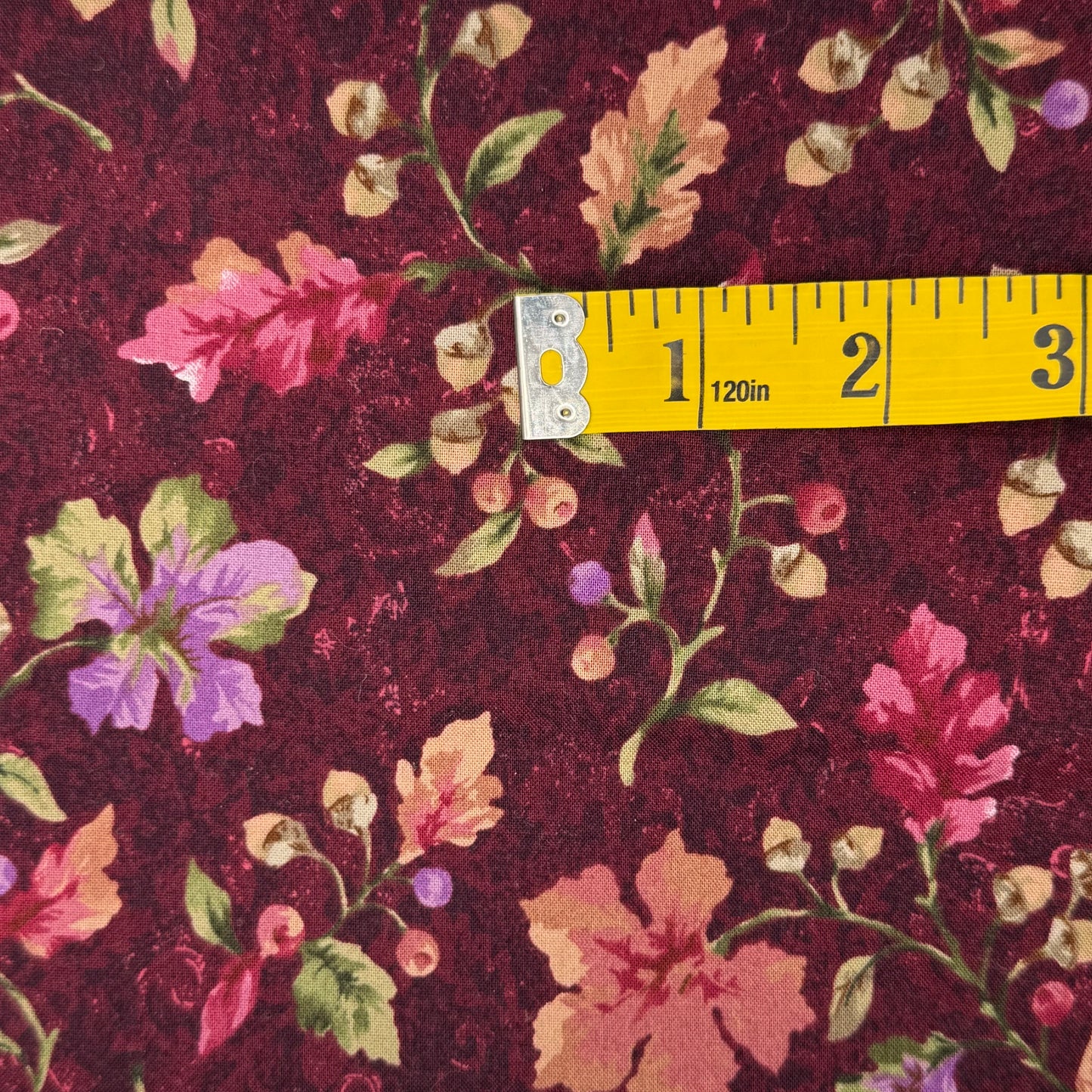 Purple Floral Cotton: 2 yds