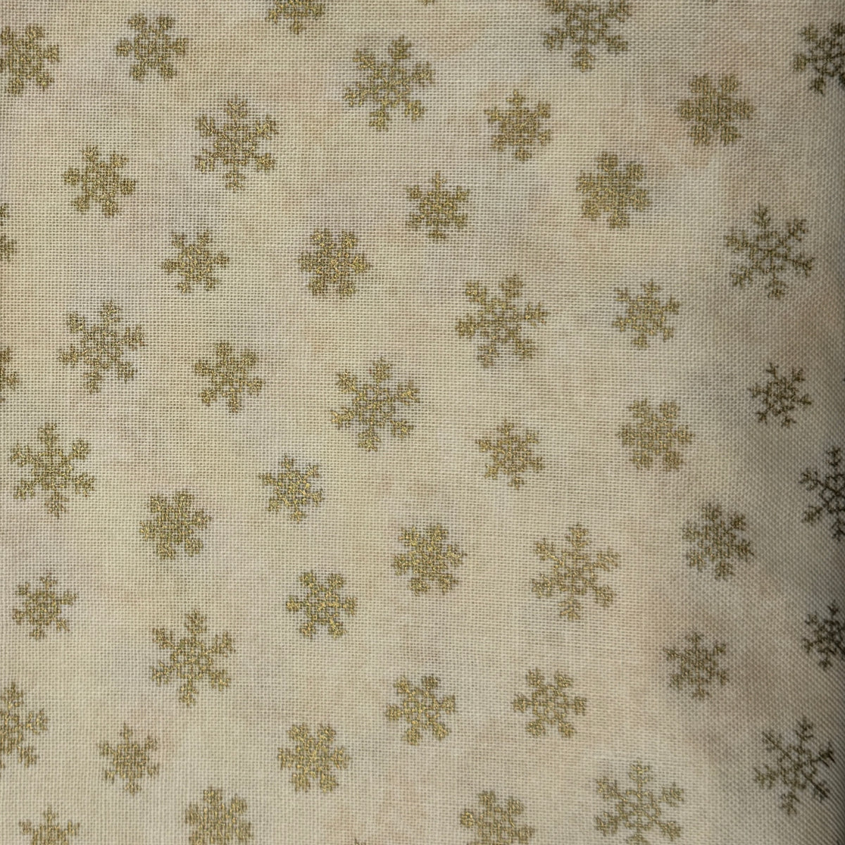 Metallic Gold Mini Snowflakes Cotton: 2 yds