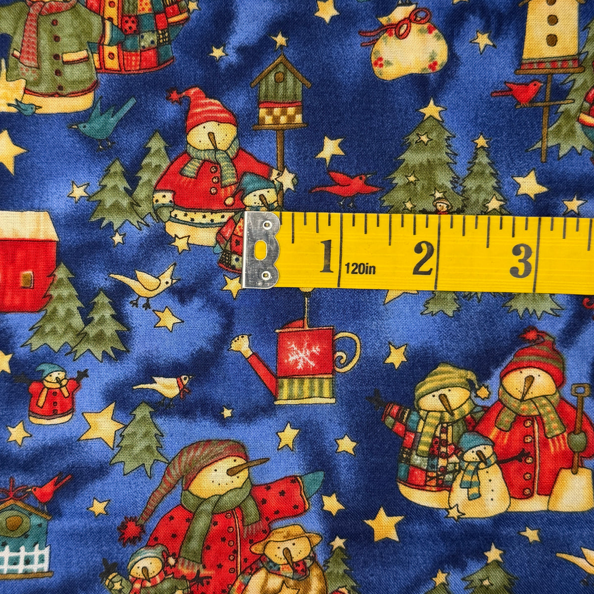 Snowmen Families & Birds Cotton: 1 yd