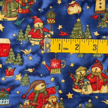 Snowmen Families & Birds Cotton: 1 yd