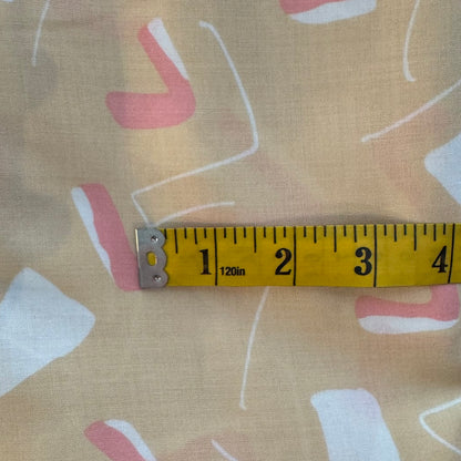 Cream, White & Pink Boomerang Cotton Poly Blend: 2.5 yds