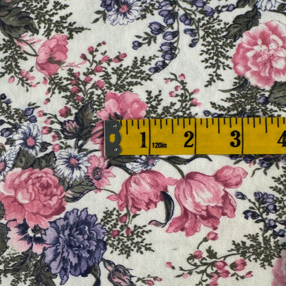 Pink & Purple Floral Stretch Jersey Knit: 1 yd