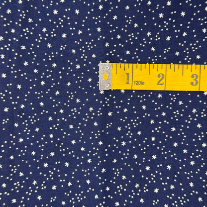 Navy With Stars & Dots Cotton: 2.5 yds