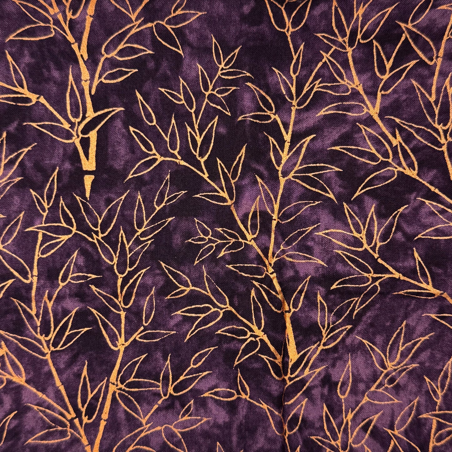 Purple With Metallic Floral Embellishment Cotton: 1 yd