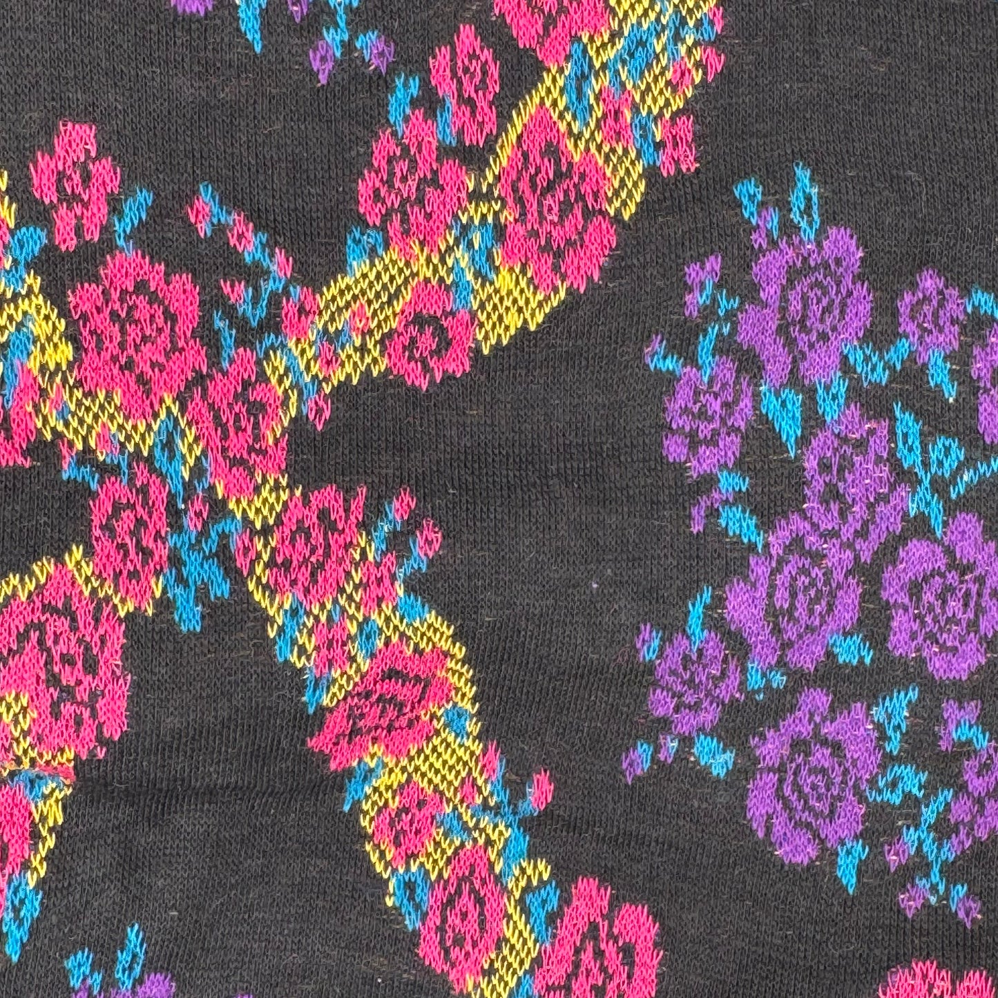 Pink & Purple Floral Stretch Knit: 2 yds