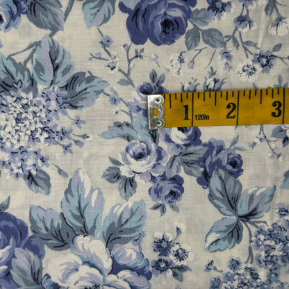 Light Blue Floral Lightweight Cotton Blend: 3 yds
