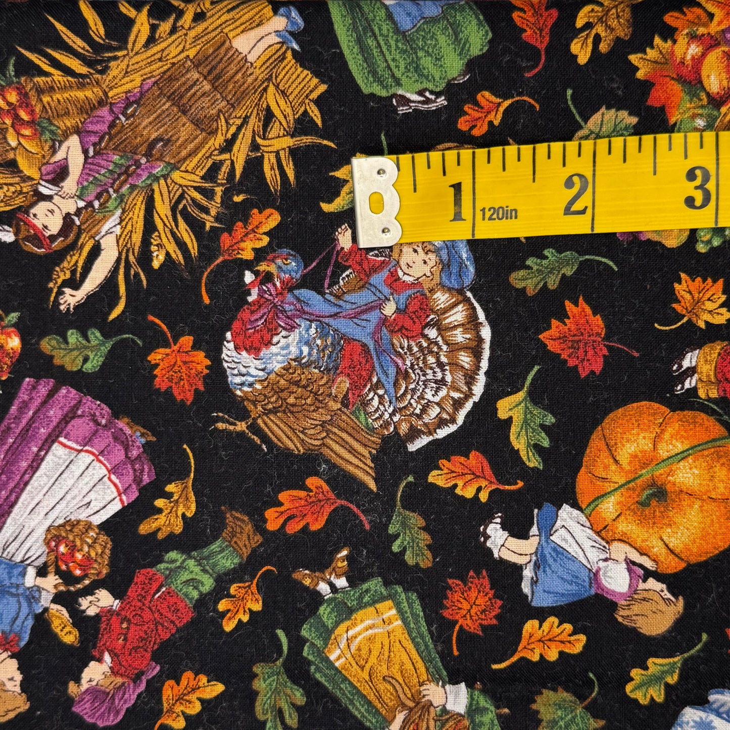 Thanksgiving Scene Cotton: 1 yd