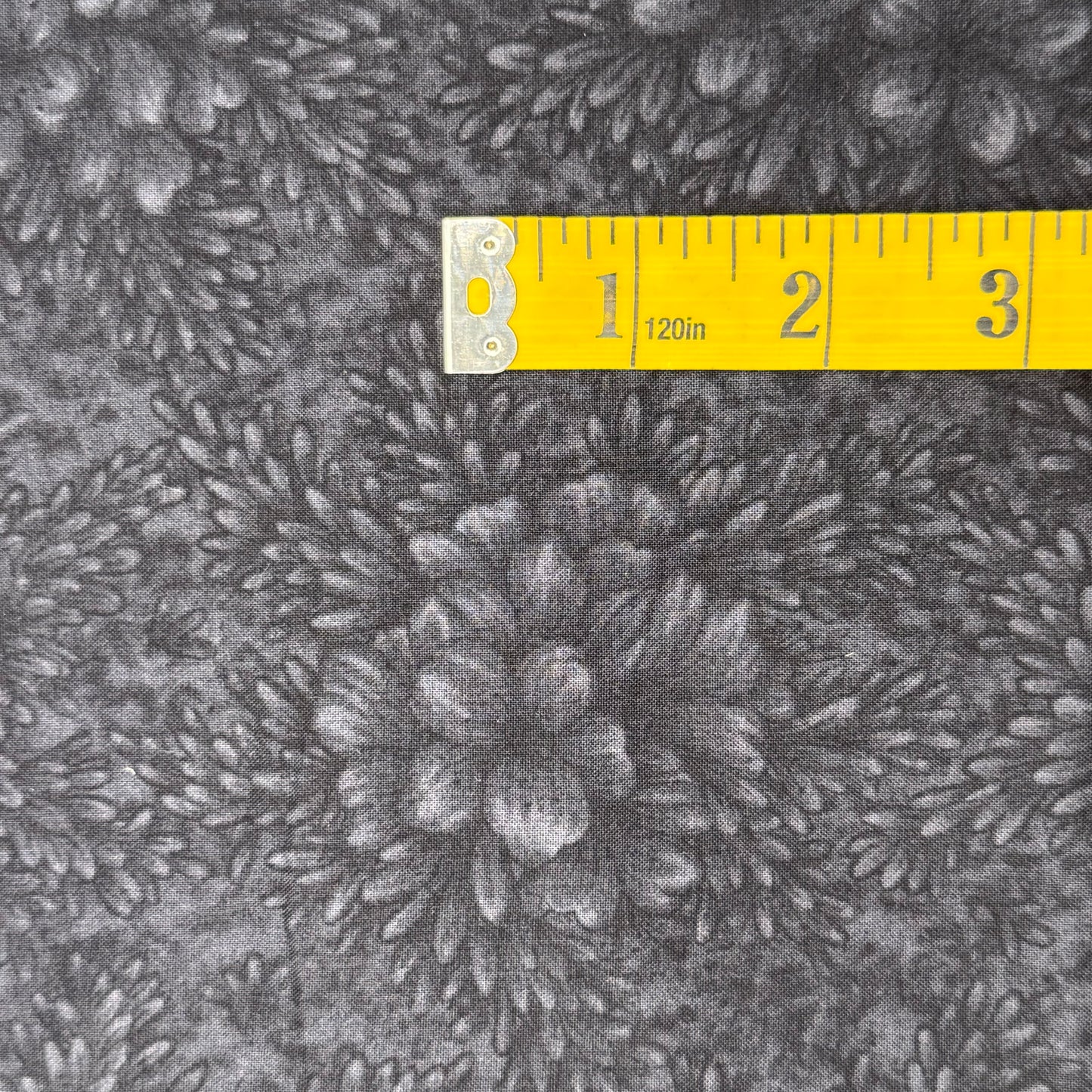 Black on Black Floral Cotton Blend: 2 yds
