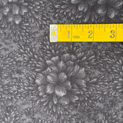 Black on Black Floral Cotton Blend: 2 yds