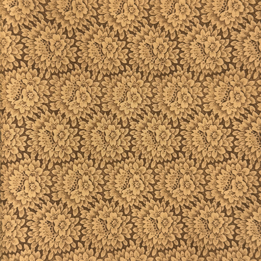 Brown Tonal Floral Cotton: 2 yds