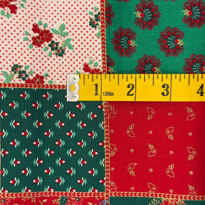 Patchwork Christmas With Gold Embellishment Cotton: 2 yds