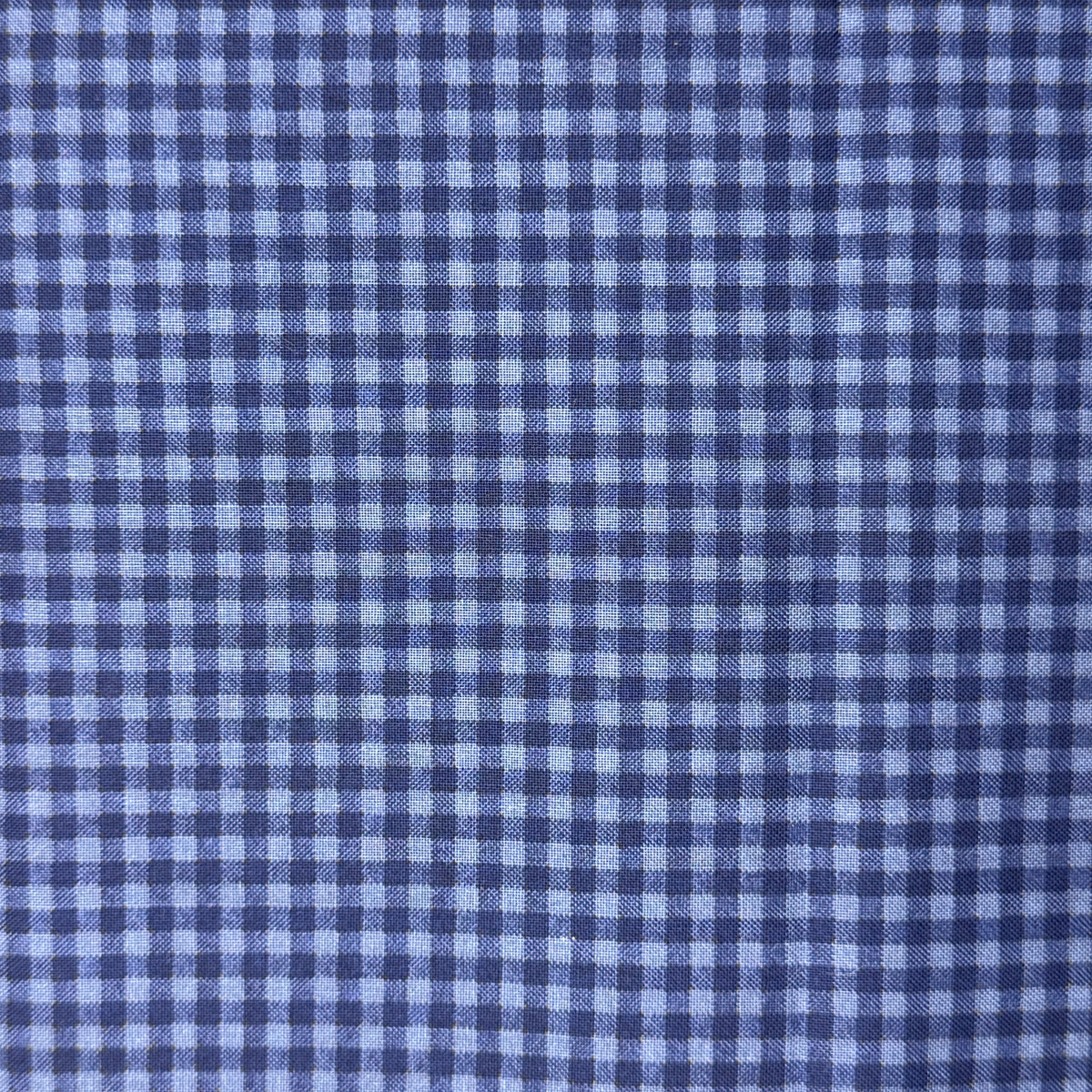 Light & Dark Blue Gingham Cotton Blend: 3 yds
