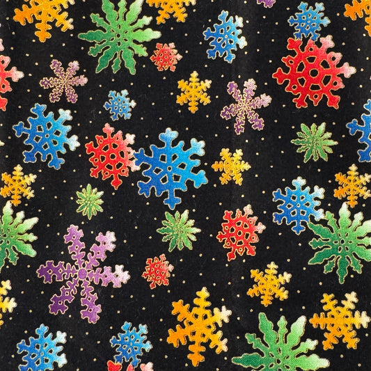 Rainbow Snowflakes Cotton: 1 yd